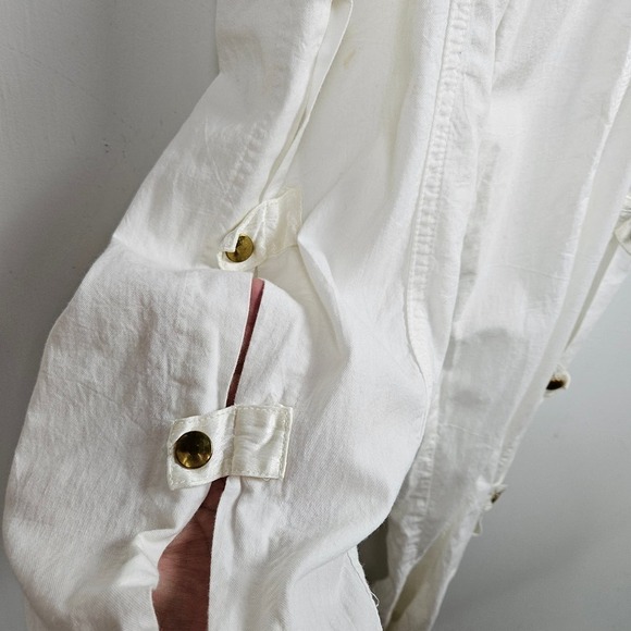 Vintage 80s Victor O'BADIDO'NC Jumpsuit S‎ Off White Cotton Satin Open Sides - Picture 13 of 16